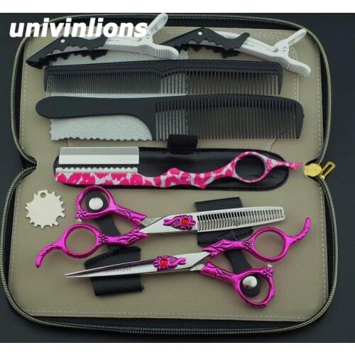 6" professional japan hair scissors barber kit hot scissors for hairdresser supplies hair cut hair thinning scissors pinking