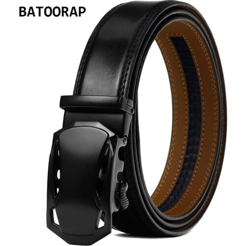 Mens Business Style Belt Black Leather Strap Male Waistband Automatic Buckle Belts For Men Quality Girdle Belts For Jeans WLE042