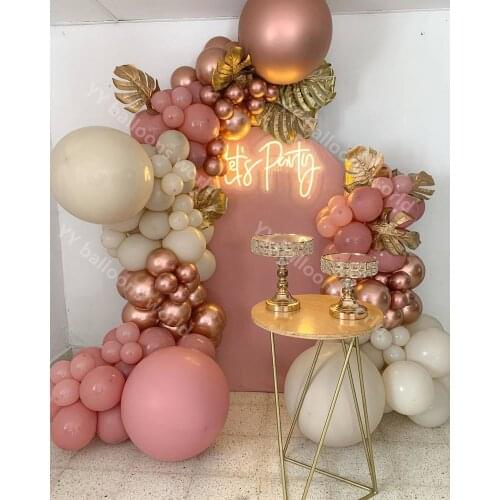 Latex Ballon Global Baby Shower Mommy To Be Retro Pink Balloons Garland Arch Kit Cream Peach Party Decoration Wedding Supplies