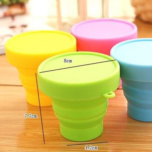 Silicone Folding Water Cup Candy Color Silicone Traveling Foldable Cups For Travel Outdoor Camping Drinkware F20173552