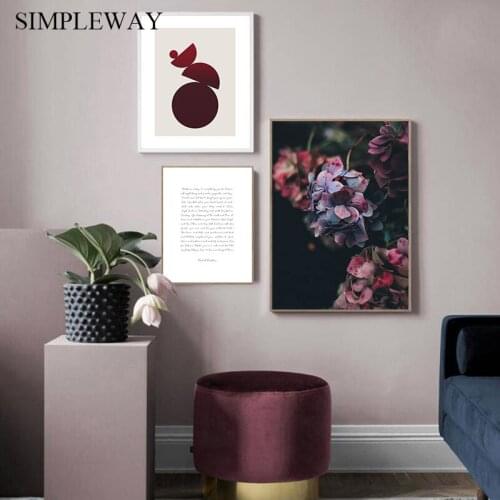 Scandinavian Picture Leaf Botanical Poster Nordic Motivational Quotes Wall Art Canvas Print Painting Modern Living Room Decor