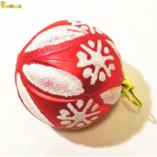 Teellook 5pcs 6cm painted Christmas ball Christmas tree decoration Christmas hotel shopping mall family decoration