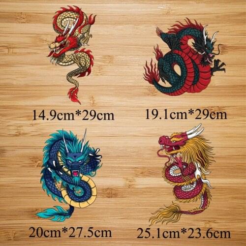 Art Dragon Patches Thermal Stickers on Clothes Iron on Transfers for Clothing Thermoadhesive Patch Diy Heat Applique for T Shirt
