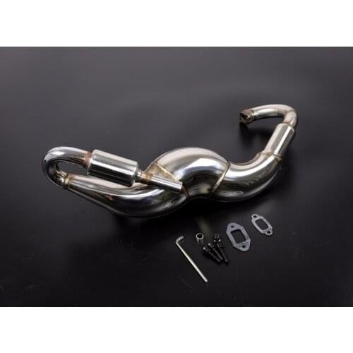 Stainless Steel Exhaust Pipe with Muffler Set for 1/5 HPI ROVAN ROFUN KM BAJA 5B SS Rc Car Parts
