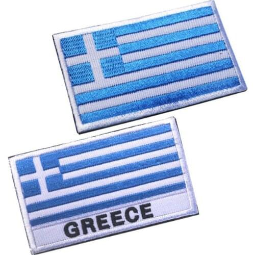 Greek Flag Embroidery National Patch Party Embroidery Flag Denim Jacket Backpack Rough Surface Paste Decorative Cloth Label