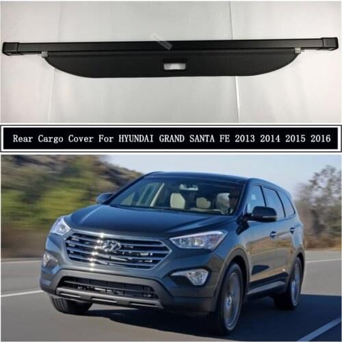 Rear Cargo Cover For HYUNDAI GRAND SANTA FE 2013 2014 2015 2016 Partition Curtain Screen Shade Trunk Security Shield Accessories