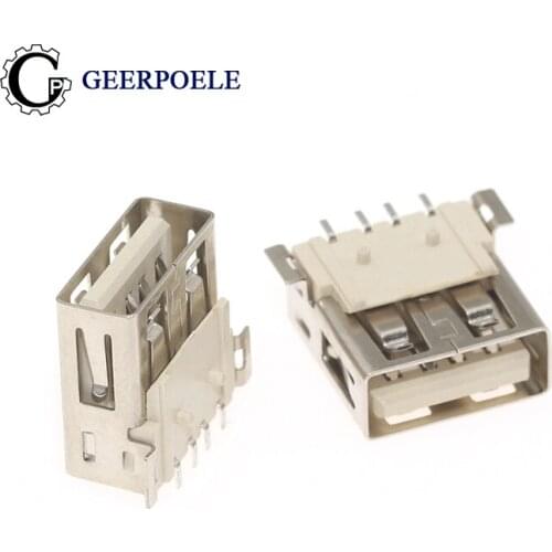 10 pcs/lot Type A USB 2.0 4 Pin SMT 30V 1.5A USB Connector Female Port Jack Tail Plug Socket Electric Terminals