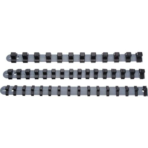 340mm 3pcs 1/4" 3/8" 1/2" Sockets Rack Tray Plastic Tool Storage Tray Holder Organizer Multi For Socket Wrench Hand Tool Hanging