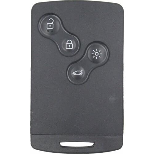 4 Button Remote Key Card Smart Car Key For Renault Megane 3 clio 4 Koleos Scenic laguna with Uncut Key Blade 434Mhz ID46 PCF7952
