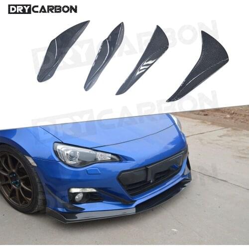 4Pcs Carbon Fiber Front Bumper Splitters Canards Air Knife Surrounded for Toyota GT86 for Subaru BRZ 2014-2016 J Style FRP