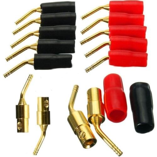 5pairs/10pcs Banana Wire Cable Pin Plug Red+Black 2mm Speaker Connector For Wire Cable Hifi