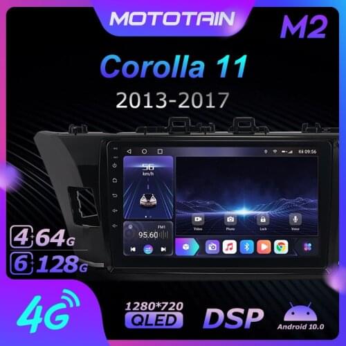 Mototain Autoradio automotive Radio 2 Din for Toyota Corolla 11 2012 - 2016 Android 10.0 Multimedia 4G LTE 6G Ram 128G Rom