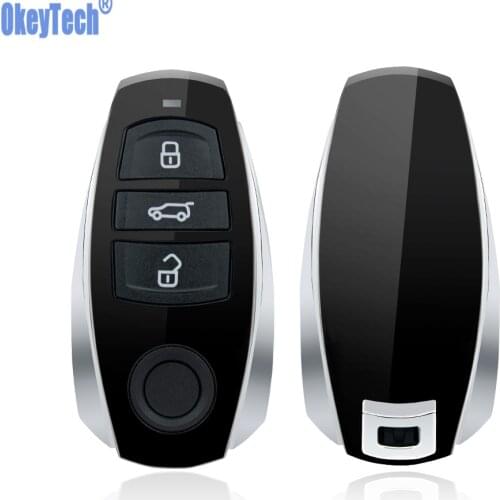 OkeyTech Smart Keyless Entry Remote Car Key Shell For VW Volkswagen Touareg 2011-2014 3 Buttons Fob Blank Uncut Blade Case Cover