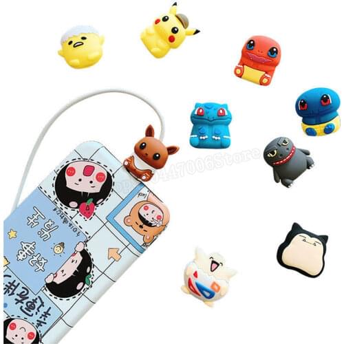 Pokemon Cable Protector Pikachu Monsters Toys for Apple Data Cable Sleeve Cartoon Soft Silicone Protective Phone Accessories