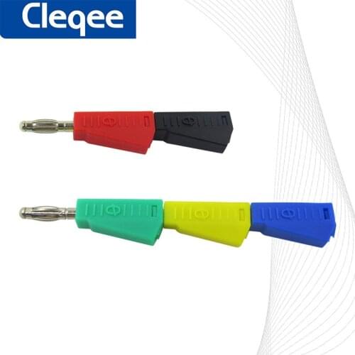 Cleqee P3002 10pcs 4mm Stackable Nickel plated Speaker banana plug connector Test Probe Binding Post