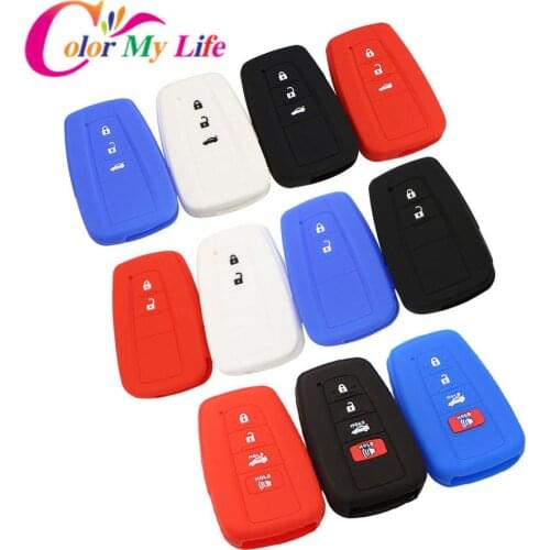 Color My Life Silicone 2 3 4 Buttons Key Protection Case Key Case Holder Fit for Toyota C-HR CHR C HR 2016 - 2020 Accessories