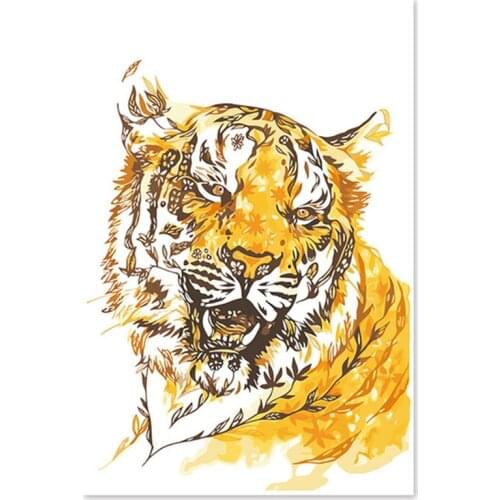 Diy digital oil painting by numbers drawing hand painted picture Wall Decor pictures for living room Abstract mighty tiger