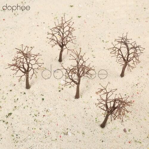 Dophee 10pcs Plastic Model Bare Trunk Trees HO Scale 11cm ModelTrain Building Garden Park Winter Scene Layout
