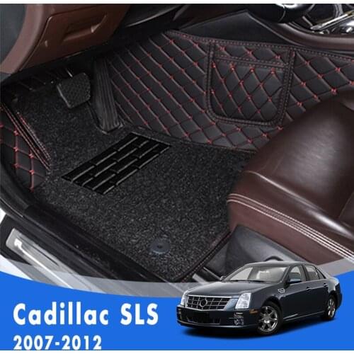 Double Layer Wire Loop Carpets Car Floor Mats For Cadillac SLS 2012 2011 2010 2009 2008 2007 Front & Rear Protect Waterproof