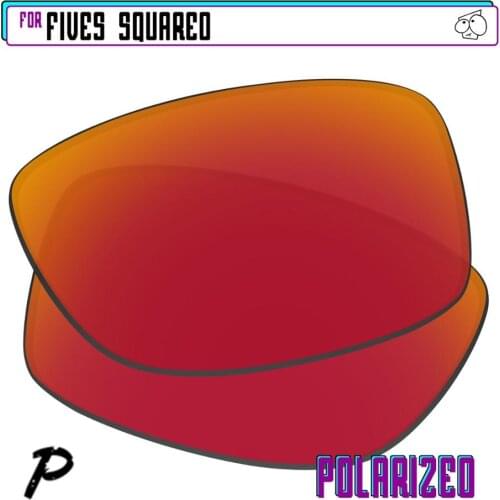 EZReplace Polarized Replacement Lenses for - Oakley Fives Squared Sunglasses - Red P