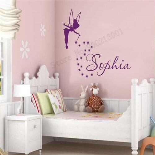 Art Wall Sticker Princess Wall Decoration Vinyl Art Removeable Poster Nursery Decor Personalized Name Decal Mural Girl LY210
