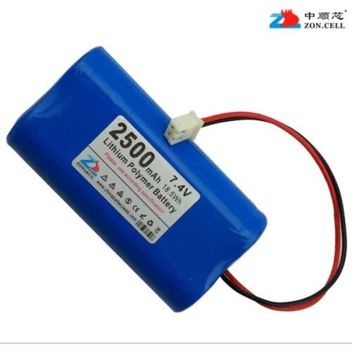 In 3000mAh 7.4V 18650 cylinder lithium battery LED flashlight microphone intelligent lock Rechargeable Li-ion Cell