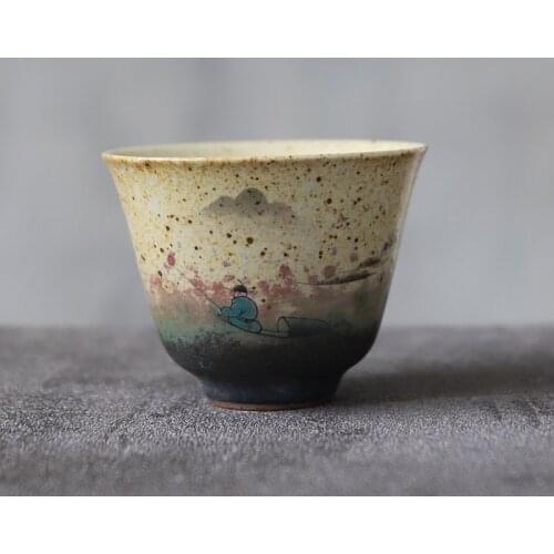 LUWU ceramic teacup mountain handmade cup chinese kung fu cup 50ml