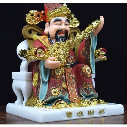 2021 Large Southeast Asia Home store COMPANY High-grade Good luck talisman Recruit money wealth God CAI SHEN jade gilding statue