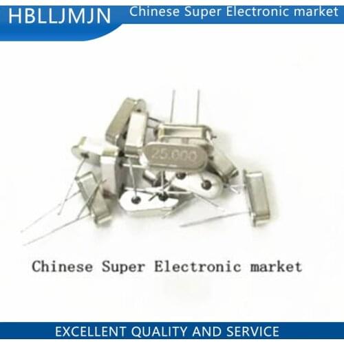 20PCS Crystal Oscillator 25MHz 25 MHz 25M Hz Mini Passive Resonator Quartz HC-49S