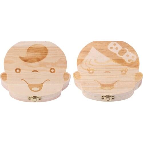Fashion Baby Hair Save Box Wooden Baby Kids Deciduous Teeth Storage Case Organizer Gifts Souvenir Save Case for 0-6 years old