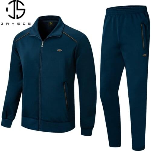 JASCE Mens Casual Tracksuit Long Sleeve Sweatsuit Athletic Set Full Zip Running Jogging Sports Jacket and Pants