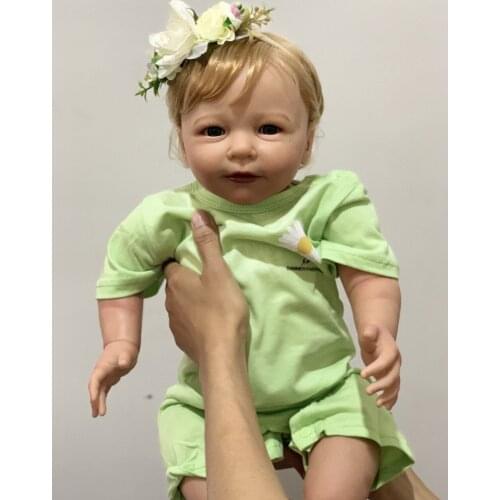 55 CM 3D-Paint Skin Soft Silicone Reborn Girl Baby Doll Toy Like Real 22 Inch Princess Toddler Lisa Alive Dress Up Boneca