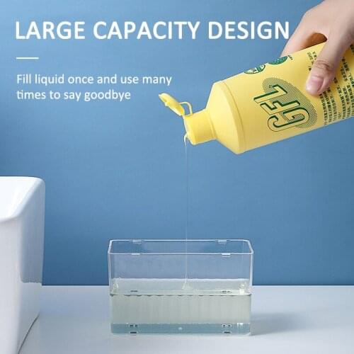 NEW 2-in-1 Sponge Box With Soap Dispenser Double Layer Kitchen Plastic Soap Dispenser Kitchen Sink Sponge Scrubber Holder Case