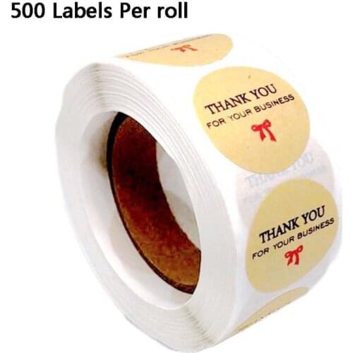 500pcs Kraft Handmade With Love Sticker Thank You Seal Label Baking Gift Package Decoration Stationery Scrapbooking