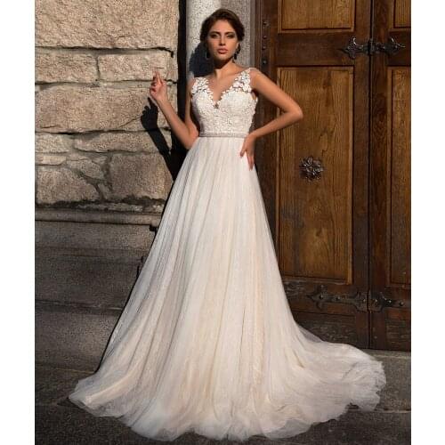 Sexy Backless Light A-line Boho Wedding Dress 2021 Beach Beading Sashes White Bridal Gowns Bride Dress Vestido De Noiva