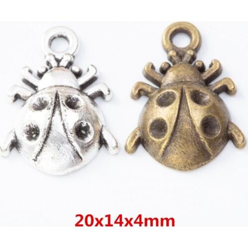 50 pieces of retro metal zinc alloy beetle Pendant for DIY handmade jewelry necklace making 8119
