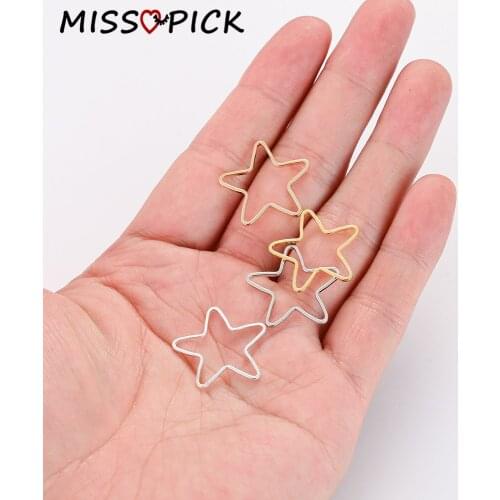 20pcs/lot 20mm Gold Sliver Color Star Bezel Frame Charms Pendants For DIY Jewelry Making Earring Necklace Accessories Supplies