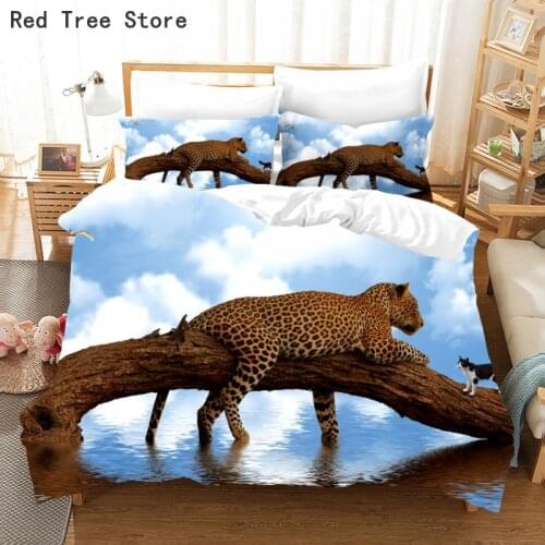 Luxury Printed Leopard Bedding Set Single King Queen Size Duvet Cover And Pillowcase 2/3pcs Euro AU US Animal Style Bedclothes