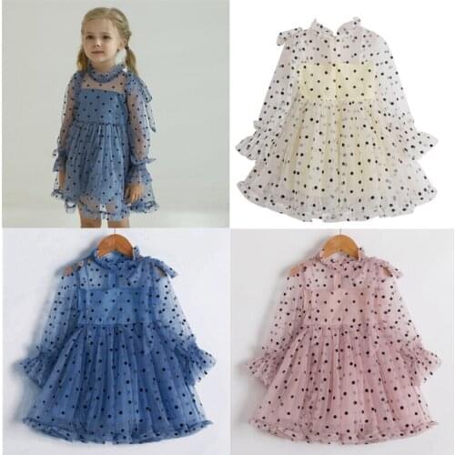 Girls Casual Wear summer dress 3-8y Autumn Fall Clothes for Kids Dress Kids Dots Toddler Girl 2021 Clothing Children Clothes