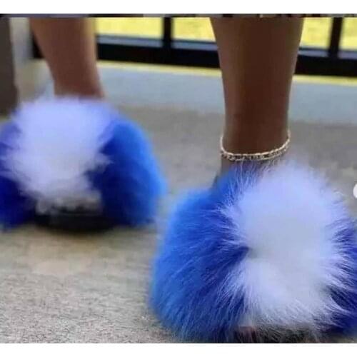 Girls Casual Walking Wonderful Plush Fur Slippers Ladies Holidays Fluffy Fur Party Beach Slides Women Home Indoor Warm Shoes