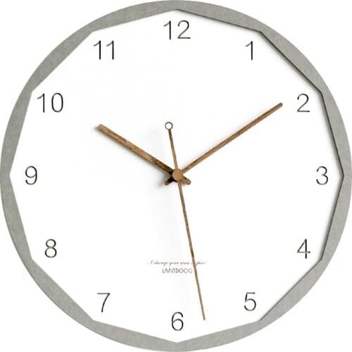 Simple Quartz Wall Clock Automatic Classic Wooden Living Room Wall Clock Modern Design Room Decoration Horloge Room Decor BW50WC
