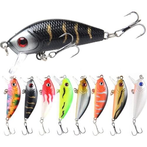 Minnow Fishing Lures 5cm 4.2g 3D Eyes Plastic Hard Bait Crankbait Wobblers With 10# Hooks Artificial Japan Swimbait Peche Tackle