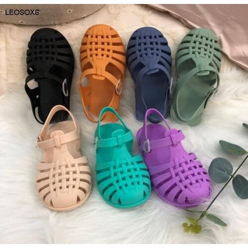 Childrens Sandals Toddler Solid Color Buckle Hollow Out Kids Non-slip Sandals Soft Bottom Casual Everyday Wear Hole Shoes