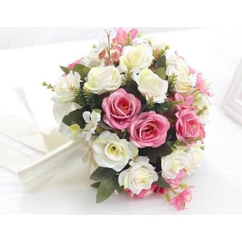 SexeMara Wedding Decoration ramos de novia Wedding Bouquet Handmade Artificial Flower Rose buque casamento Bridal Bouquet for