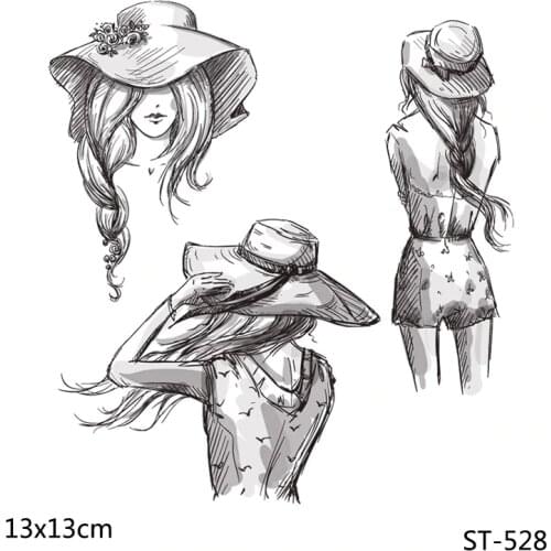 AZSG Girls in the Wind Silicone Clear Stamps For Scrapbooking DIY Clip Art /Card Making Decoration Stamps Crafts