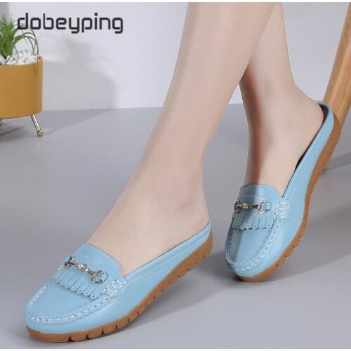 2021 New Fashion Fringe Womens Summer Shoes Genuine Leather Woman Flats Hollow Women Loafers Breathable Slip On Female Slippers