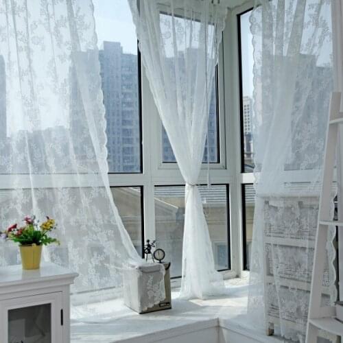 Creative Panel Sheer Voile Window Curtain Panel Drape Room Floral Tulle Scarfs Valances