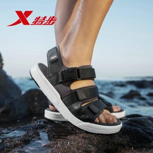 Xtep Men Sandals Breathable Mens Retro Sandals Lightweight Non-slip Velcro Beach 881219509583