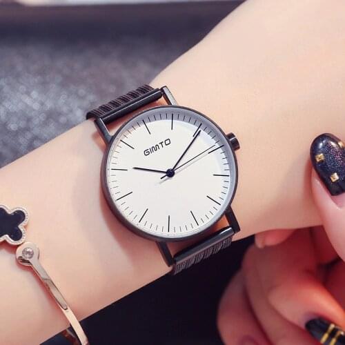 GIMTO 2018 Hot Fashion Women Watches Ultra thin Quartz Clock Brand Luxury Steel Ladies Watch Sport Waterproof Relogio Feminino