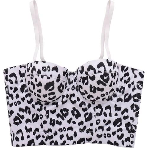 2021 Short Summer Printing Top Female Crop Top Women Harajuku Backless Cami Tops With Built In Bra Push Up Bralette Clothes
